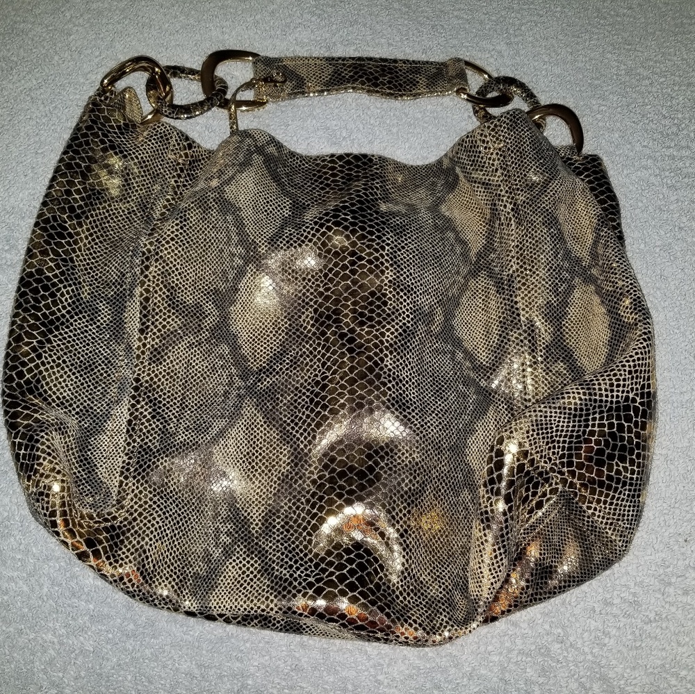 XL Michael Kors Snake print Metallic purse